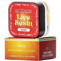 Strawberry Cough Lost THC Diamond Sauce THC-A Live Resin Dabs 3G
