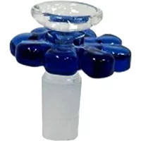Pacific One Hitter Male Bowl Colored Blue Flower Grip 14MM