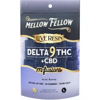 Acai Berry Mellow Fellow M-Fusions Delta 9 Live Resin Gummies 400mg