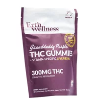 Granddaddy Purple Erth Wellness D9 THC Live Resin Gummies 30ct 300MG