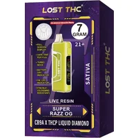 Super Razz OG Lost THC Live Resin CB9A x THCP Liquid Diamond Disposable 7G