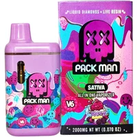 Berry Gelato Pack Man V6 Liquid Diamonds Live Resin Vaporizer 2000MG