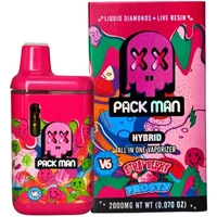 Strawberry Frosty Pack Man V6 Liquid Diamonds Live Resin Vaporizer 2000MG