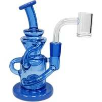 5.2" Crave 10mm Blue Double Loop Spiral Recycler