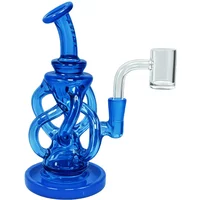 5.2" Crave 10mm Blue Fab Style Triple Loop Recycler