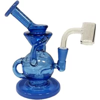 5.2" Crave 10mm Blue Simple Loop Mini Recycler