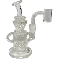 5.2" Crave 10mm Clear Double Loop Spiral Recycler