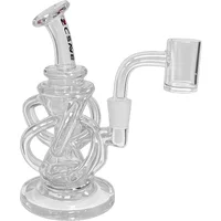 5.2" Crave 10mm Clear Fab Style Triple Loop Recycler