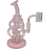 5.2" Crave 10mm Pink Fab Style Triple Loop Recycler