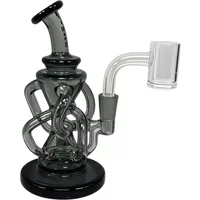 5.2" Crave 10mm Smoke Fab Style Triple Loop Recycler