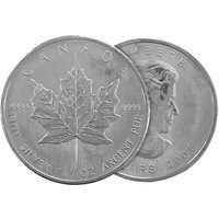 Kitco Get 14% Off 1 oz Silver Canadian Maple Leaf Coin used condition 9999