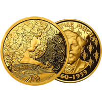 1 oz Silver Mucha Ivy Gold Plated Proof Round