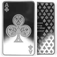 10 oz Silver Bar - Ace of Clubs