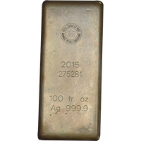 100 oz Silver Royal Canadian Mint Bar .9999 (Previous Design)