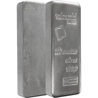 100 oz Silver Cast Bar .999 - Valcambi Suisse