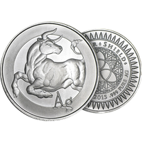 1 oz Silver Bull- Silver Shield Round .999 (Random Year)
