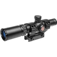 TruGlo Tru-Brite 1-4x24mm Rifle Scope, 30mm Tube, Duplex Mil-Dot Reticle with Mount, Matte, TG-TG8514BT