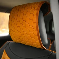 Car Seat Cover Set – Front Seat & Back Seat Covers | Tan “Hexy” by Owleys