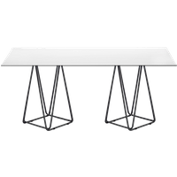Tisch Papatya Trio 214x99x75 schwarzes Metallgestell, weiße Tischplatte 1050M