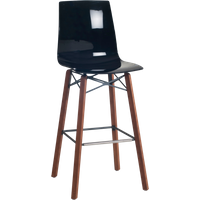 Barhocker Papatya X-Treme BSL Wox Iroko schwarz, Beine aus Irokoholz