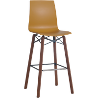 Barhocker Papatya X-Treme BSL Wox Pro Iroko gelb, Beine aus Irokoholz