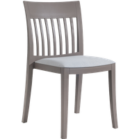 Stuhl mit Sitzkissen Eden-S grau-braun Stamskin graues Gewebe