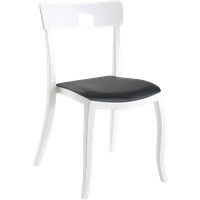 Stuhl mit Sitzkissen Hera-S weiß, weißes Oberteil schwarzes Gewebe