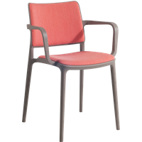 Sessel mit Sesselkissen und weicher Stuhllehne Joy-K grau-braun, Era Gewebe CSE26