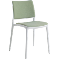 Stuhl mit Sitzkissen und weicher Stuhllehne Joy-S weiß, Era Gewebe CSE34