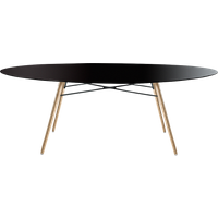 Tisch Papatya Wox 200x120x75 Gestell Buche natur lackiert, Tischplatte schwarz 1049M