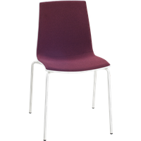 Stuhl mit weichem Kissen X-Treme S Pro Weicher Stoff in Weiß Burgund, Beine aus weißem Metall