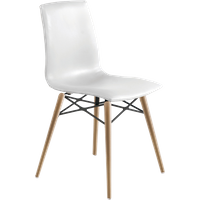Stuhl Papatya X-TREME SD Wox Holzplatte Kunstleder weiß, Beine Buche natur lackiert