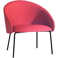 Sessel Papatya Glera-K Lounge rotes Kunstleder, schwarz lackierte Beine