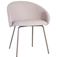 Sessel Papatya Glera-K ML beiges Kunstleder, graubraun lackierte Metallbeine