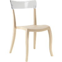 Papatya Hera-S Stuhl hellbeige Stuhlsitz, Oberteil transparent