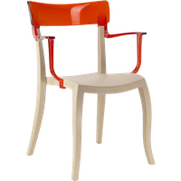 Papatya Hera-K Sessel hellbeige Stuhlsitz, Oberteil transparent rot