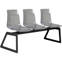 Bank Papatya X-Treme für 3 Sitzer transparent-smoky, schwarze matte Beine