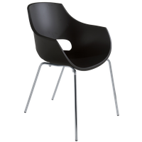 Papatya Opal-ML PRO Sessel Schwarz , Sesselbeine chrome