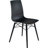 Papatya X-Treme S Wox Pro Stuhl ist schwarz, Beine aus Buchenholz sind schwarz