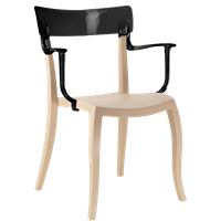 Papatya Hera-K Sessel hellbeige Stuhlsitz, Oberteil Schwarz