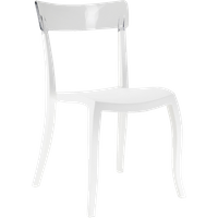 Papatya Hera-S Stuhl weißer Stuhlsitz, Oberteil transparent