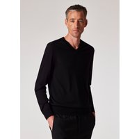 Paul Smith Black Merino Wool V-Neck Sweater
