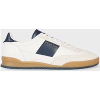 PS Paul Smith White and Navy 'Dover' Leather Panel Trainers