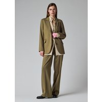Paul Smith Women's Olive Wool Hopsack Wide-Leg Trousers