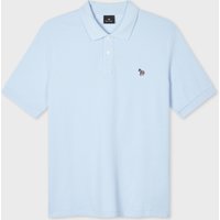 PS Paul Smith Pale Blue Cotton Pique Zebra Logo Polo Shirt