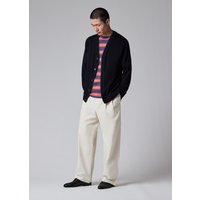 PS Paul Smith Black Contrast-Collar Merino Wool Cardigan