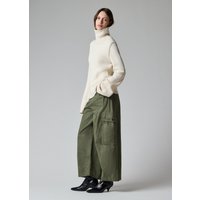 Paul Smith Women's Ecru Roll Neck Knitted Sweater with Contrast Stitching