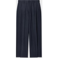 Paul Smith Women's Navy Chalk Stripe Wool-Blend Wide-Leg Trousers