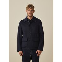 PS Paul Smith Navy Double-Faced Wool-Blend Chore Jacket