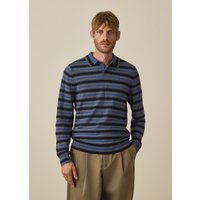 PS Paul Smith Blue and Navy Stripe Merino Polo Shirt